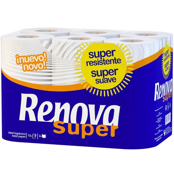 Туалетная бумага Renova Super White, 2 слоя (12 рулона) 5601028000260 фото