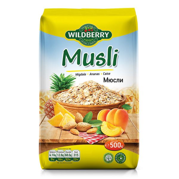 Musli (migdale, ananas uscat, caise uscate), 500g 4841586004138 foto