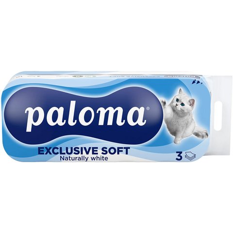 Hârtie igienică Paloma Exclusive Soft Naturally White, 3 straturi (10 role) 3838952016643 foto