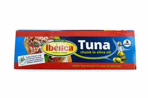 Тунец IBERICA измельченный в оливковом масле, 3 шт. по 80 г.