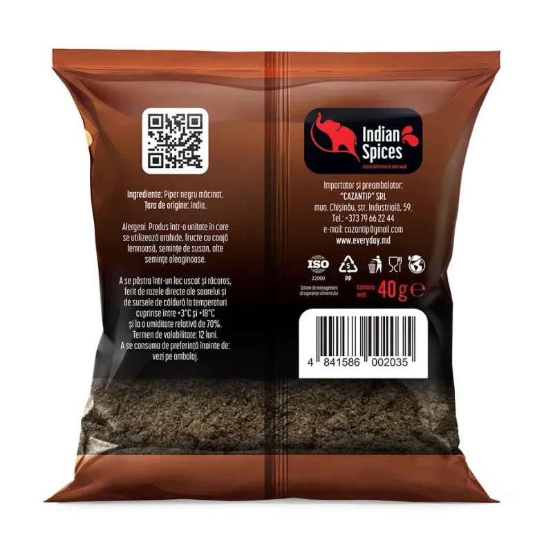 Piper negru, măcinat, 40g 2