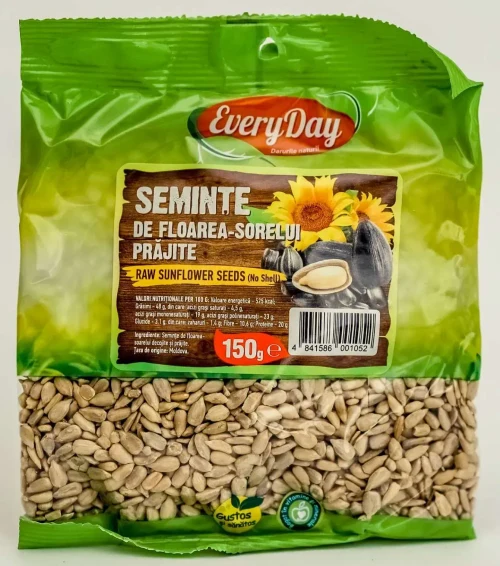 Seminte de floare soarelui curatit, prajit "Everyday" 150g
