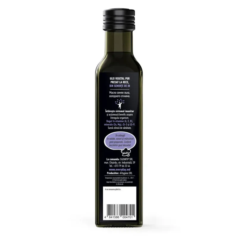 Ulei de in, presat la rece, 250ml 2