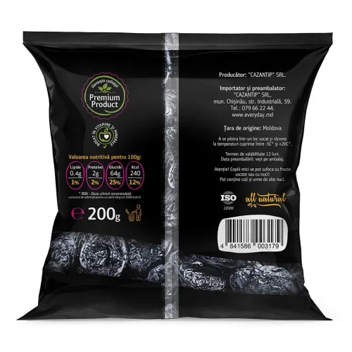 Prune uscate fără sâmburi, 200g