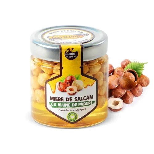 Miere de salcâm cu alune de pădure
