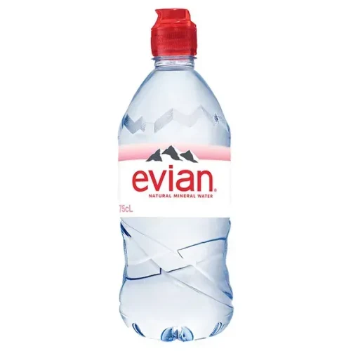 Evian (sport cup) apa minerala de izvor necarbogazeificată (plată), 750ml