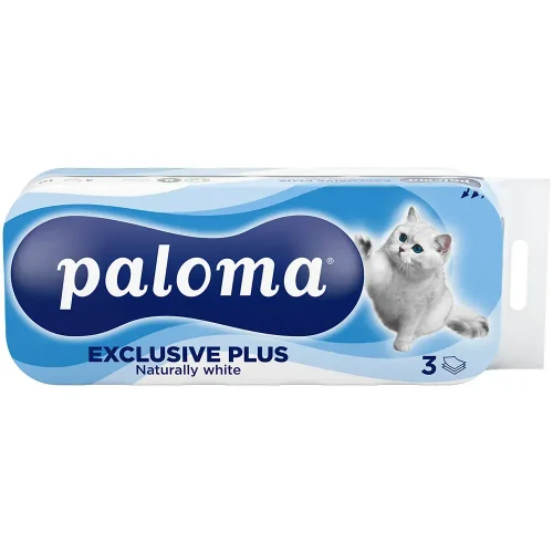 Hârtie igienică Paloma Exclusive Plus Naturally white, 3 straturi (10 role)